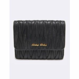 Miu Miu Black Quilted Small Matelassé
Nappa Leather Wallet